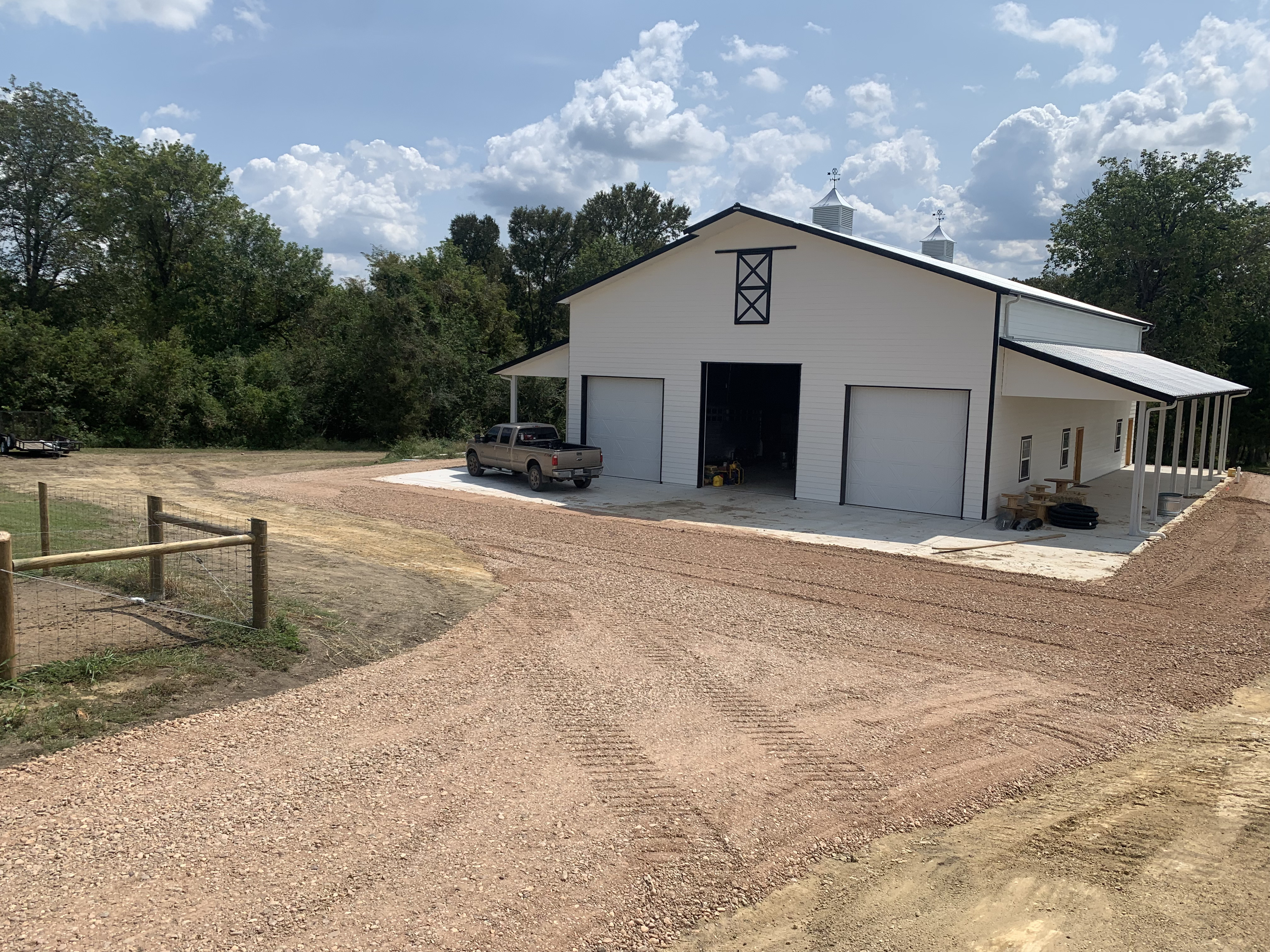 Completed house pad for new construction, showing level grading and preparation.